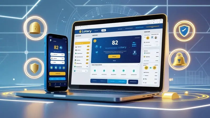 Lottery mobile and web platforms showing high-tech features and synchronization