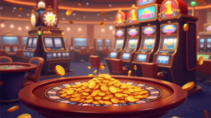 Slot machine displaying winning paylines with multiplier effects applied