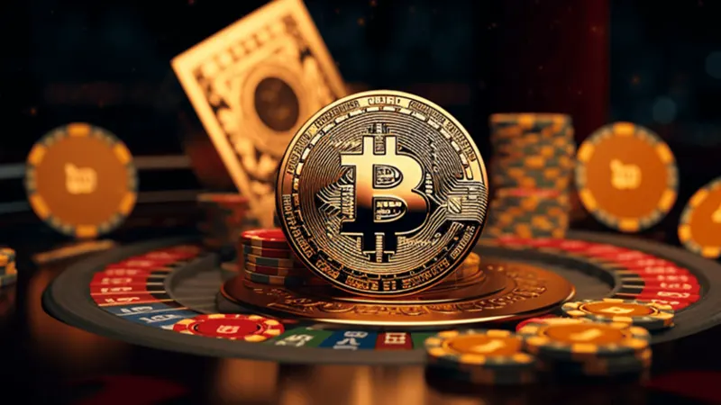 Bar chart comparing advantages and disadvantages of blockchain technology in casino operations