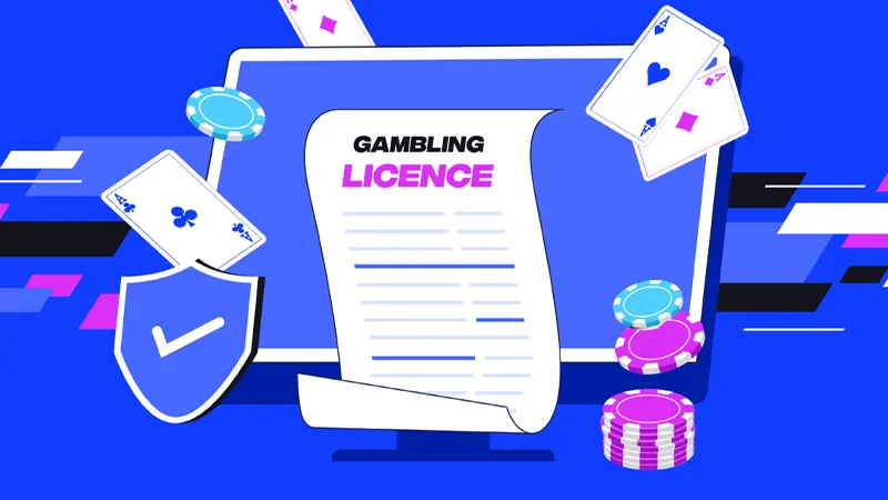 Visual guide showing how to verify legitimate gambling licenses through official regulatory websites