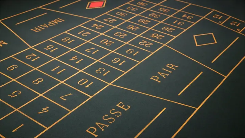 Roulette betting table layout highlighting dozen and column betting areas